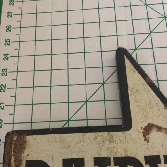 NWT.  Distressed Rustic Metal Sign.  Been sitting in Moms closet - Picture 4 of 11